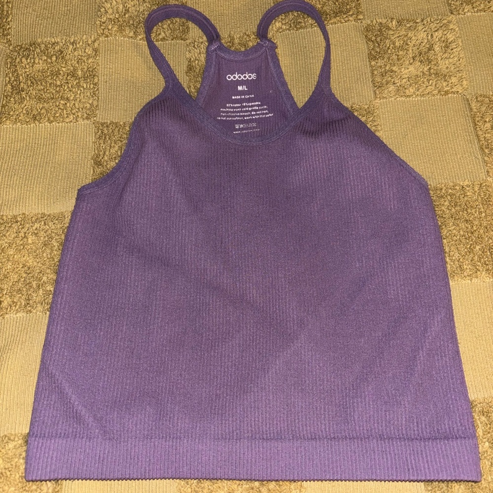 Ododos Purple Ribbed Tank Top